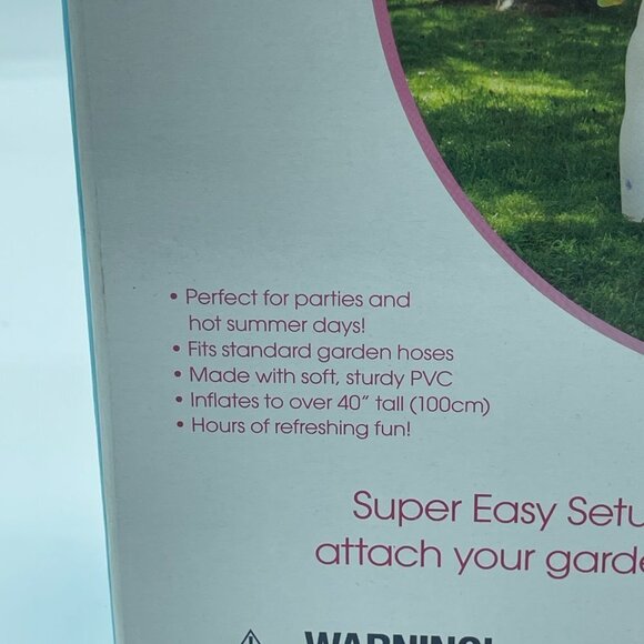 Pool Candy Inflatable Unicorn Sprinkler White Water Play 3 Feet Tall - Picture 9 of 11